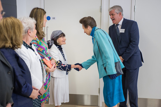 Mrs Ella Latchman & HRH Princess Anne at opening of The Maurice Wohl Clinical Neuroscience Institute London