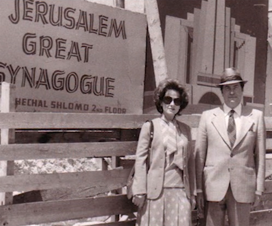 Maurice and Vivienne visiting the site during construction of the Jerusalem Great Synagogue